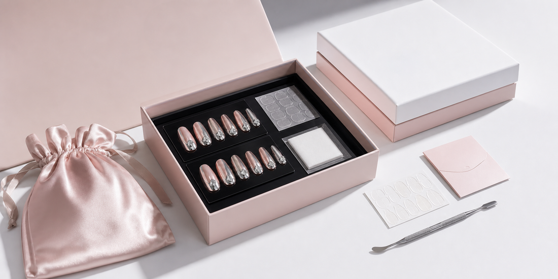 Press-on nail care kit and accessories